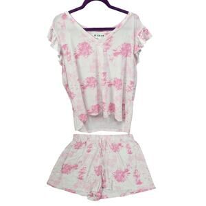 K.I.K.I.T 2-Piece Pink Tie-Dye Sleepwear Set Women's Plus Size‎ 2X